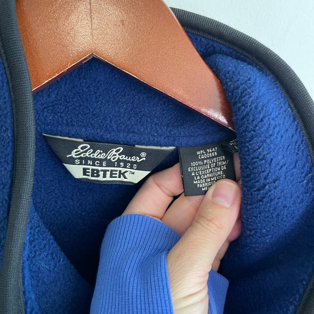 Eddie Bauer Men’s Blue Fleece Vest - Vintage size medium. EBTEK - Picture 3 of 7
